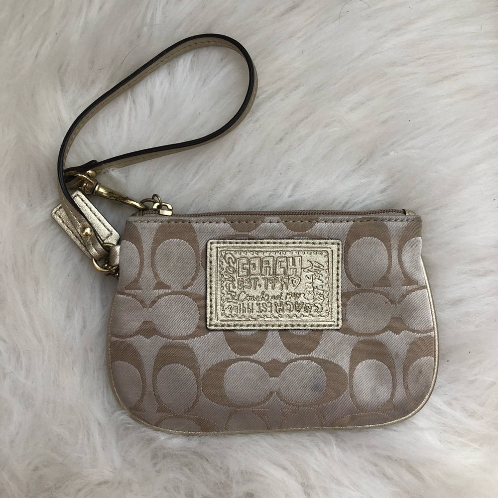Gently Used Gold Coach Wristlet